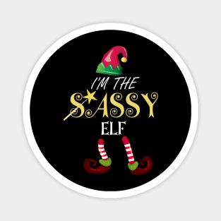 I'm the sassy elf funny Christmas gift,family matching set Magnet